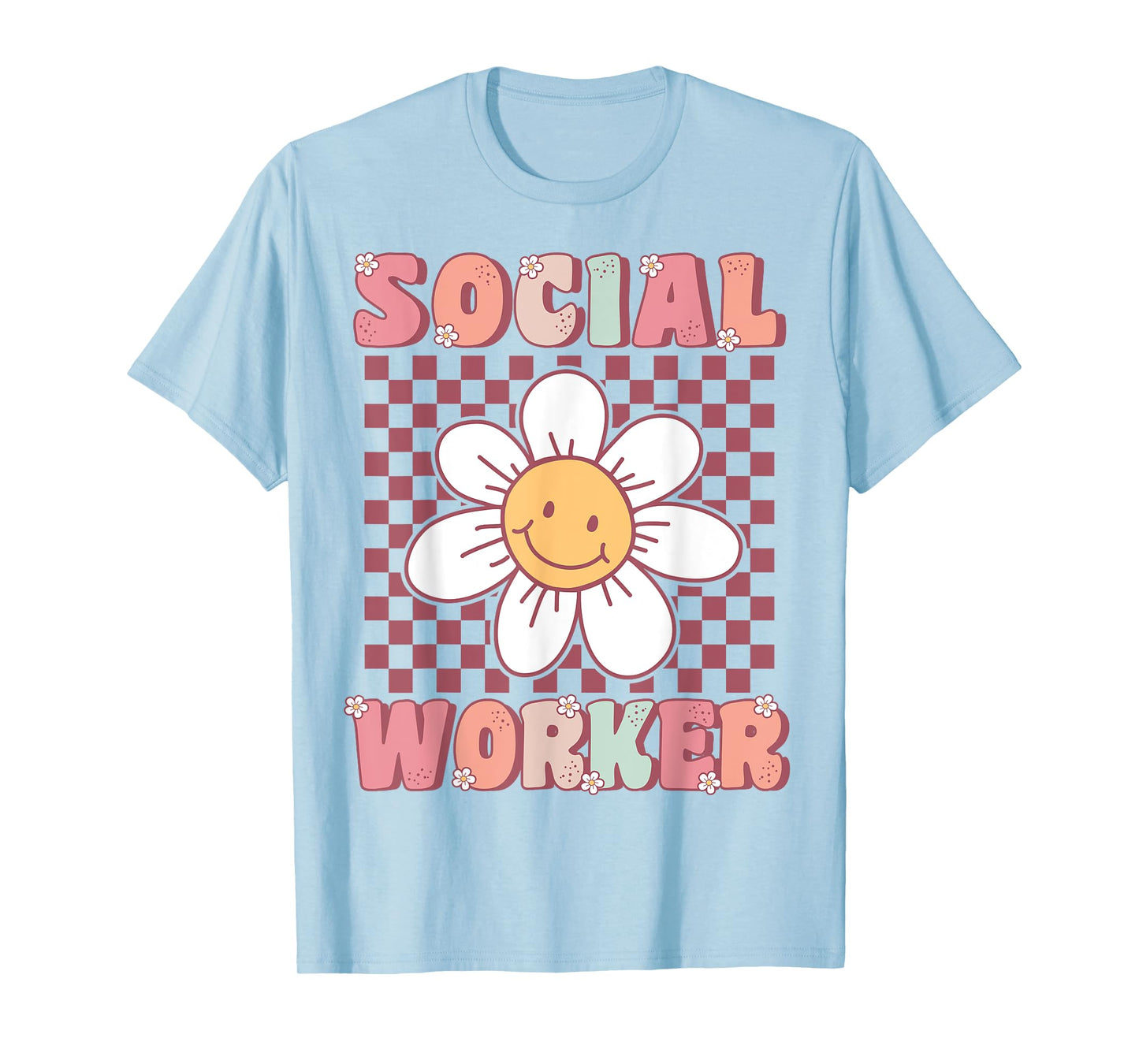 Groovy Social Worker Cute Daisy Flower Retro Social Worker T-Shirt
