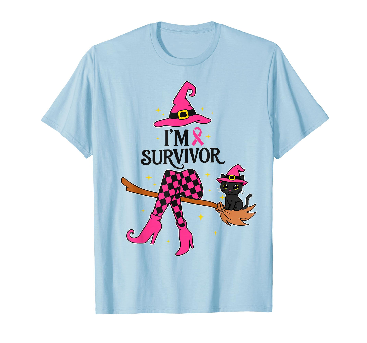 Halloween Witch I'm A Survivor Breast Cancer Warrior Women T-Shirt