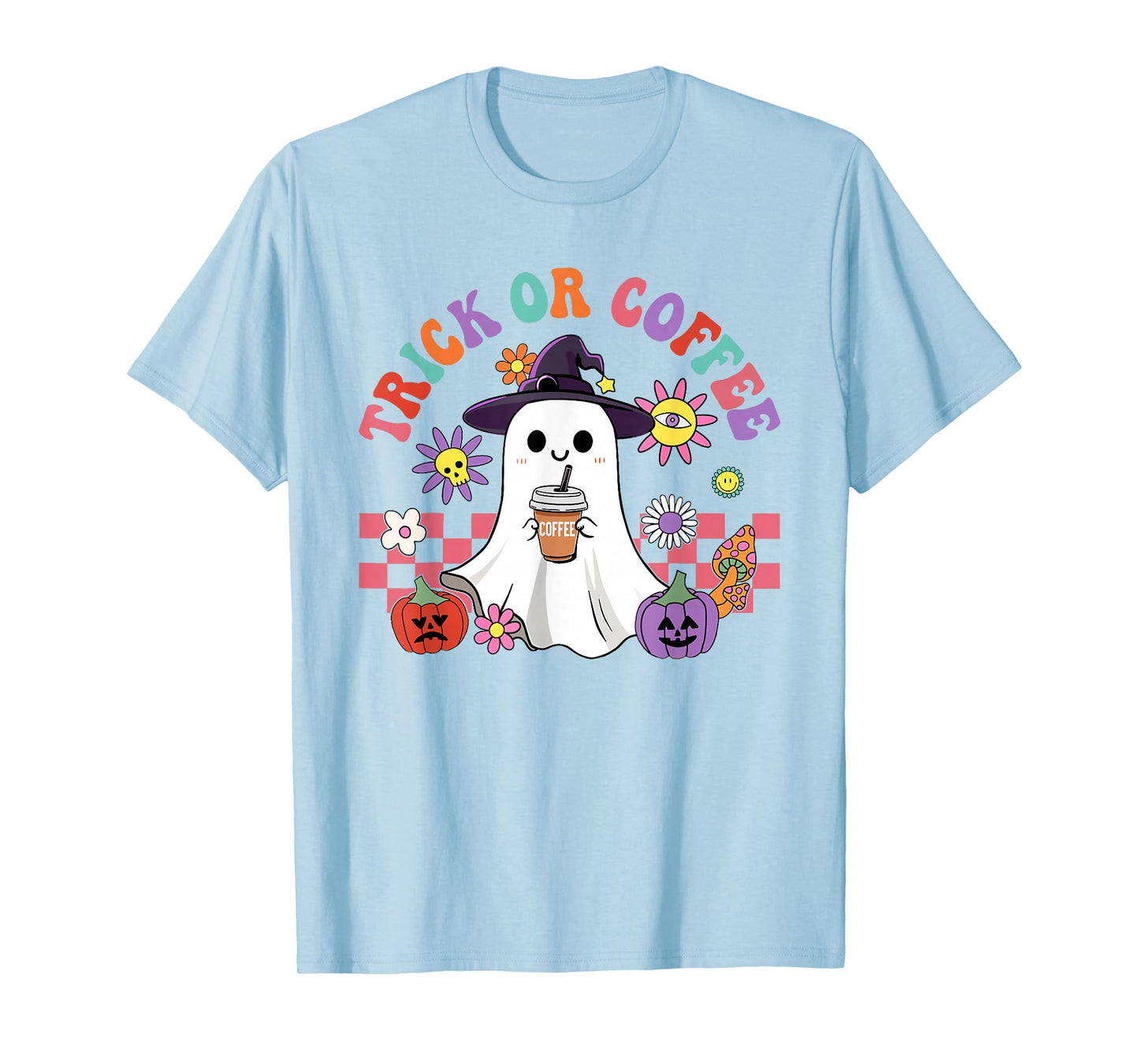 Trick Or Coffee Ghost Halloween Cute T-Shirt
