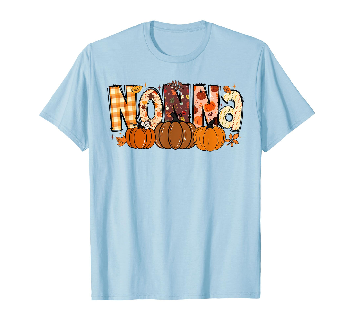 Retro Nonna Pumpkin Fall Leaves Grandma Fall Thanksgiving T-Shirt