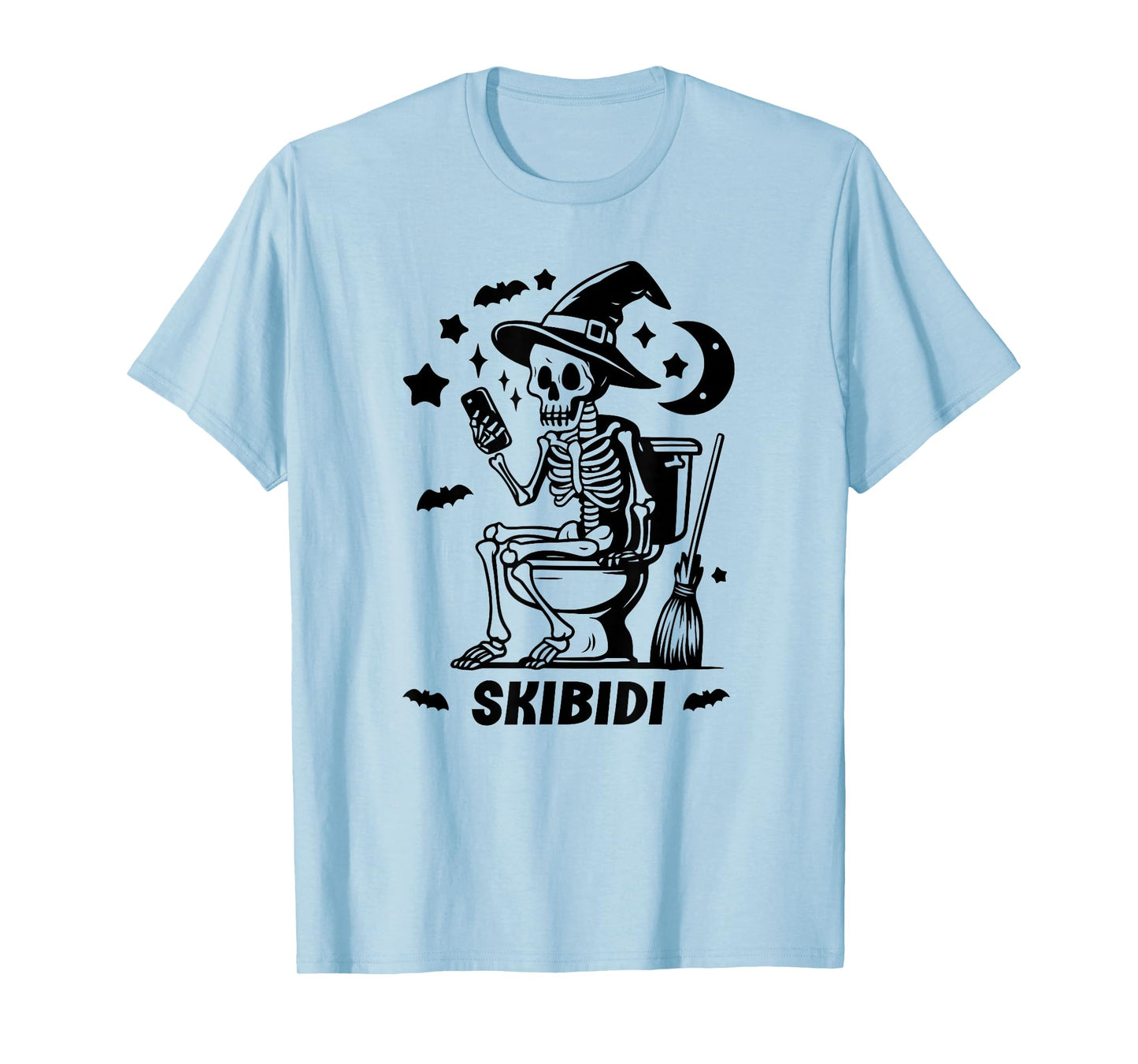 Skeleton Toilet Skibidi Waiting for Halloween Costume Like T-Shirt