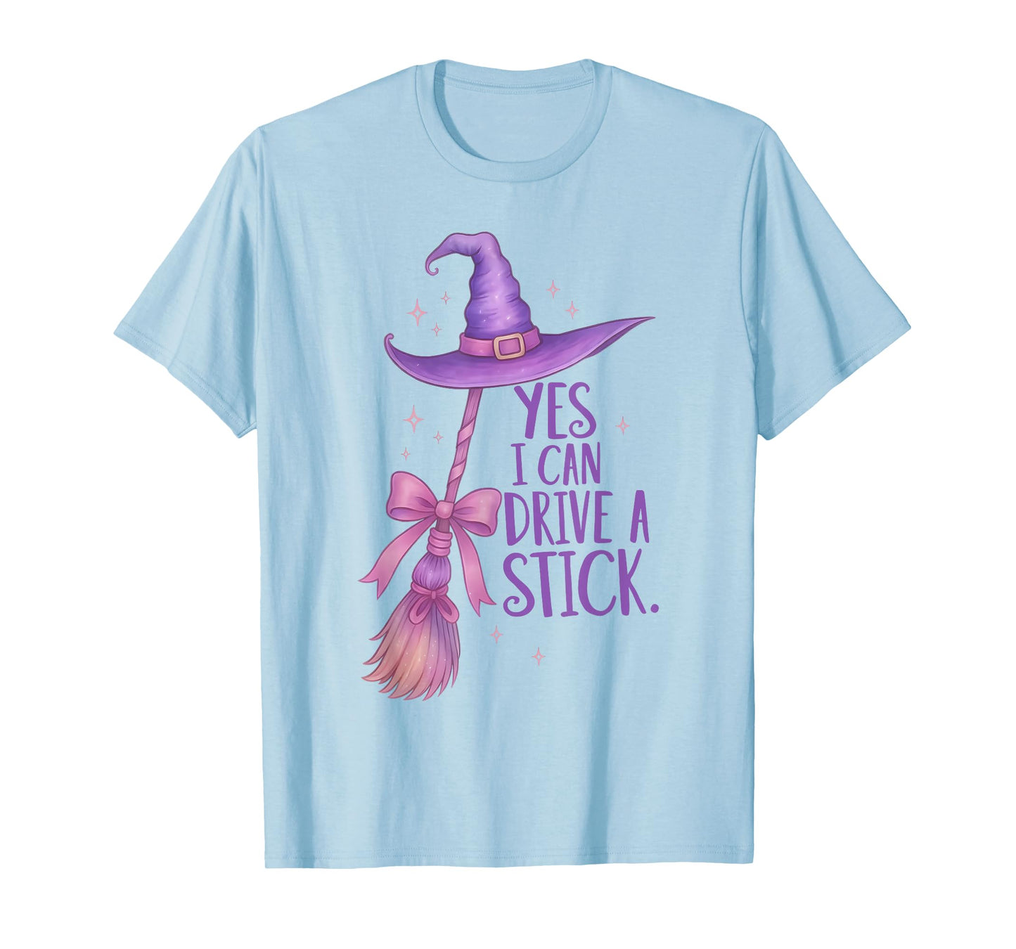 Yes I Can Drive A Stick Funny Halloween Spooky Witch T-Shirt