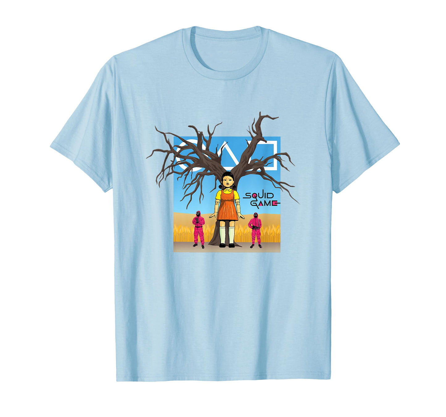 Squid Game 2 Doll & Guards In Red Light Green Light Field T-Shirt