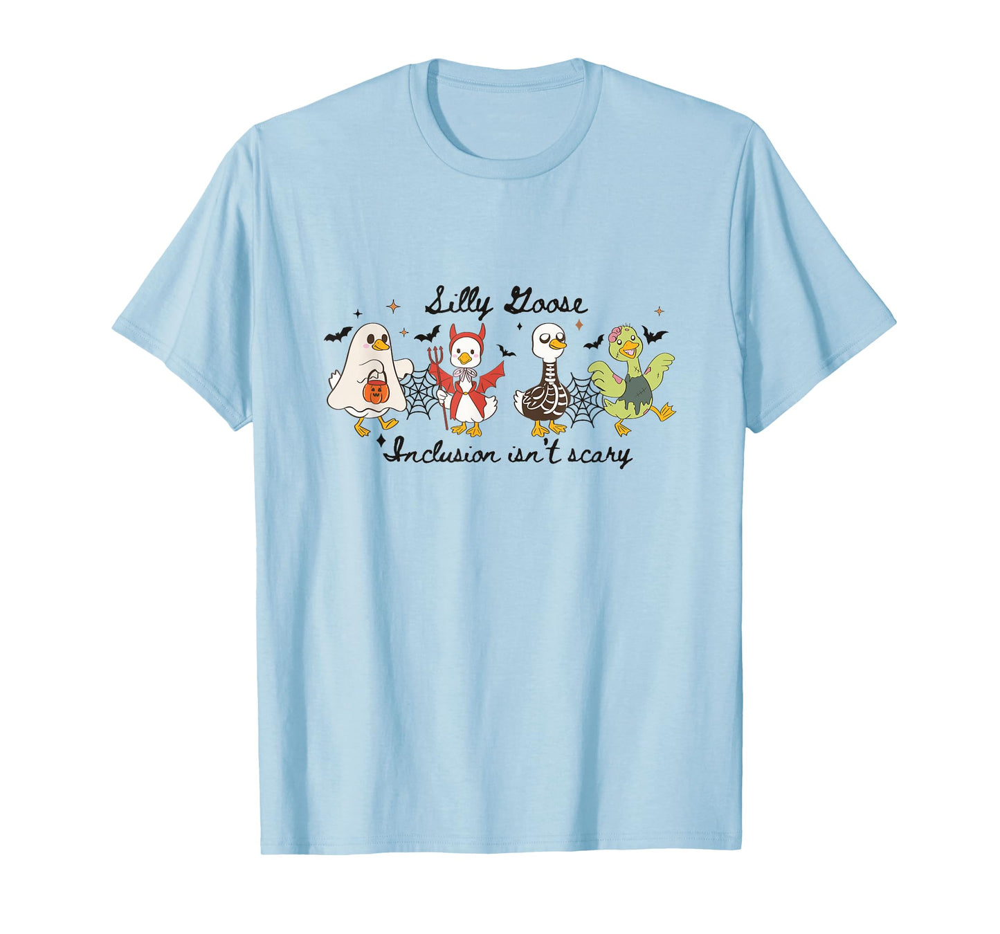 Silly Goose Inclusion Isn't Scary Halloween Goose Witch T-Shirt