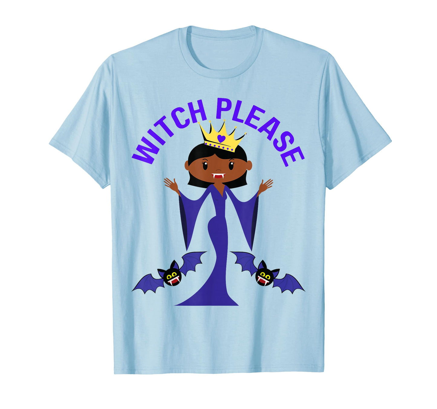 Funny Halloween Melanin Vampire Queen Black Witch Please Fun T-Shirt