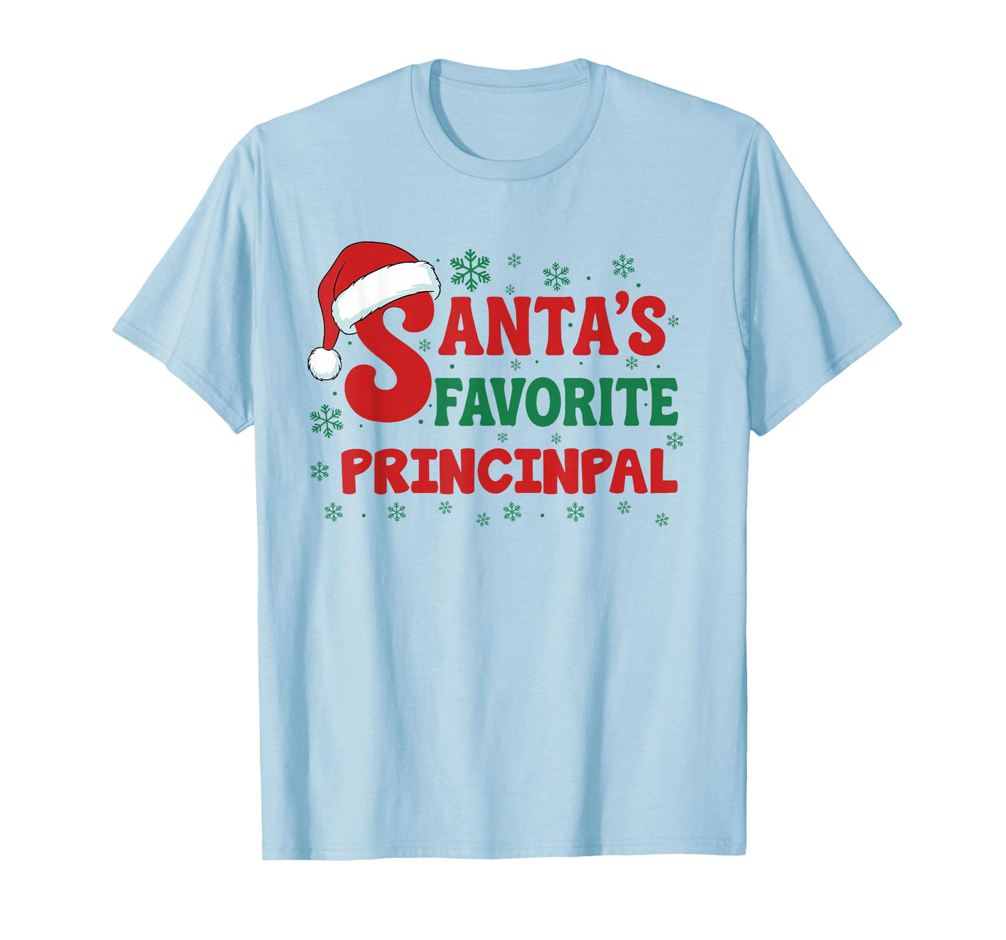 Santa's Favorite Principal Funny Christmas Holiday Pajama T-Shirt