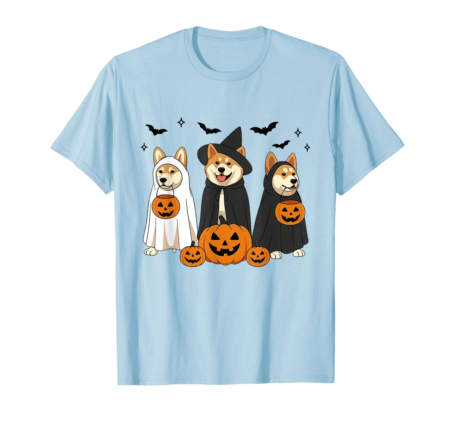 Witch Akita Dog Halloween Ghost Akita Dog Mom Dog Lover T-Shirt