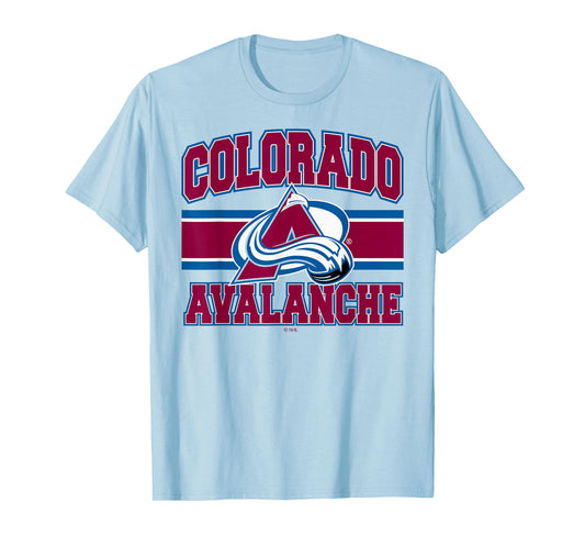 Colorado Avalanche Stripe Heather Gray Officially Licensed T-Shirt