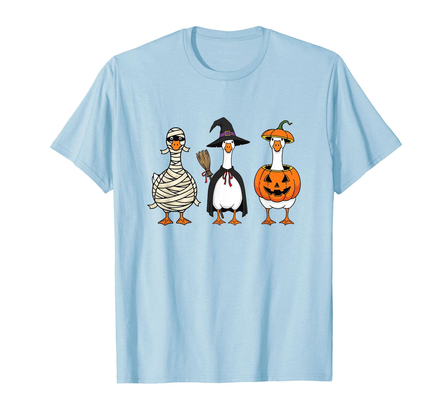 Funny Mummy Goose Halloween Pumpkin Witch Hat Goose T-Shirt