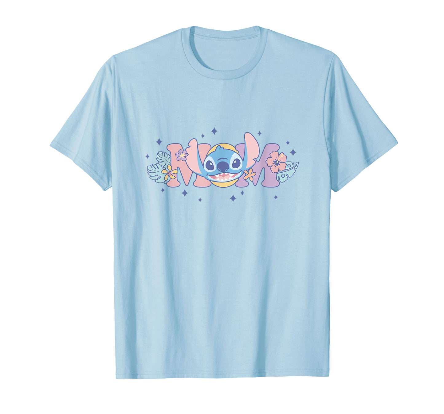 Disney Lilo & Stitch Mom Cute Stitch Floral Pastel Colors T-Shirt