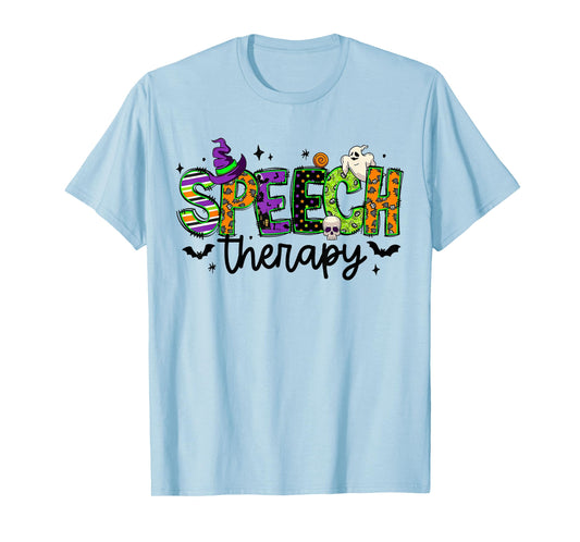 Halloween Speech Therapy Groovy Speech Language Pathologist T-Shirt