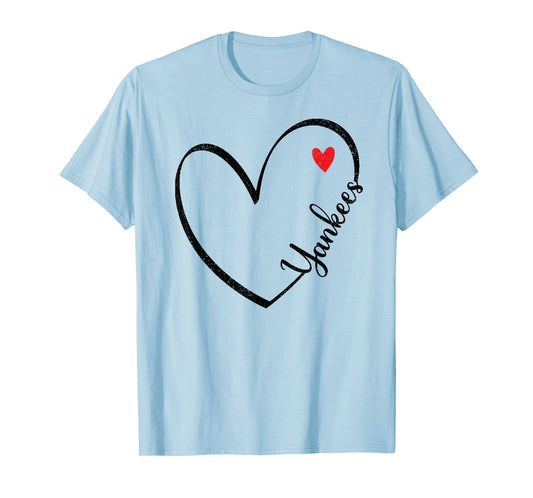 Yankees Heart Vintage Retro Men Women Boy Girl Kids T-Shirt
