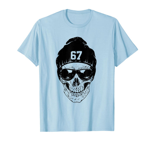 67 Six Seven 67 Meme Funny Distressed 67 Number Sports T-Shirt