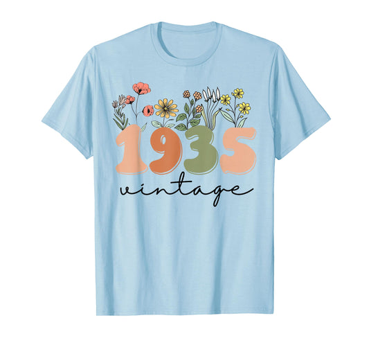 90 Years Old Vintage 1935 90th Birthday Tee Wildflower Women T-Shirt