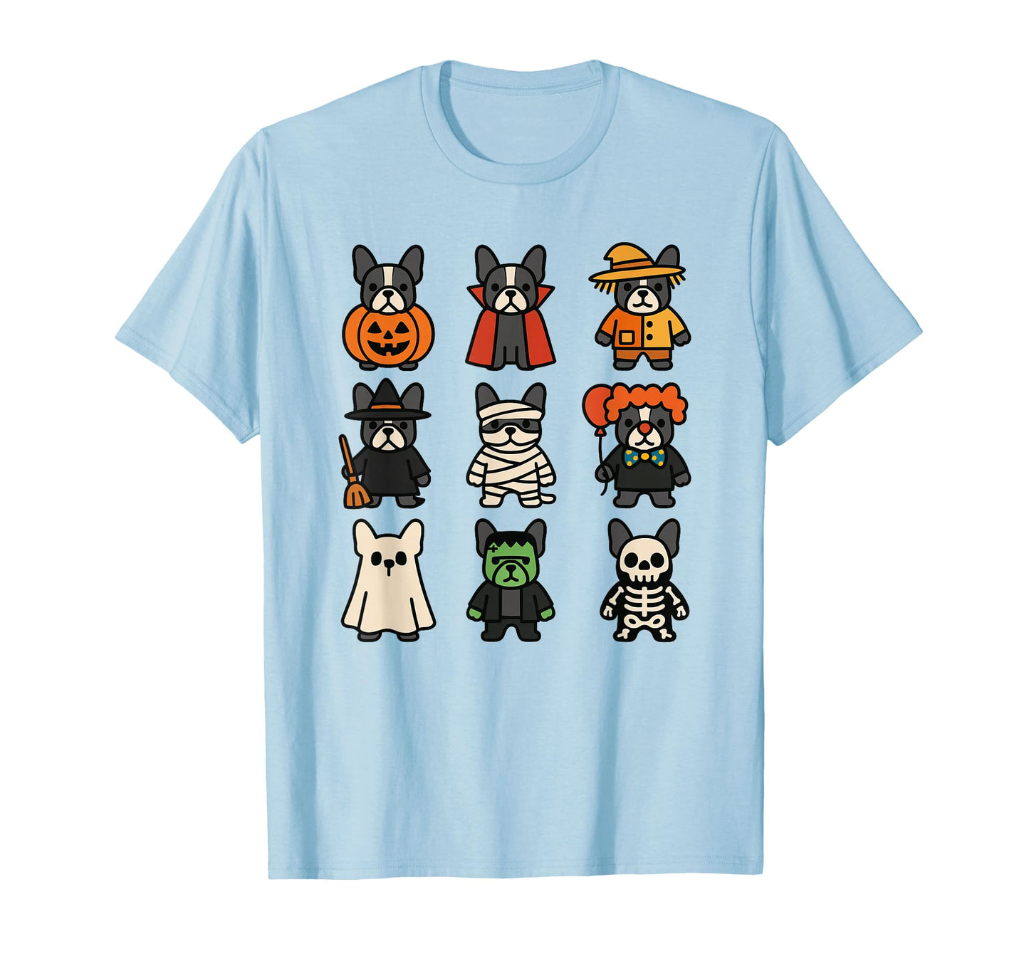 French Bulldog Halloween Costume Funny Scary Frenchie Ghost T-Shirt