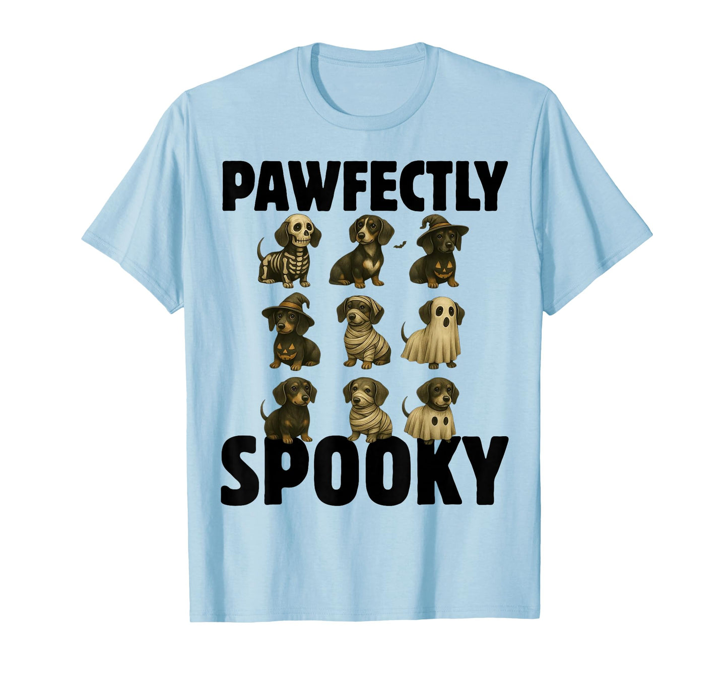 Spooky Dachshund Halloween Weenie Dog Ghost Mummy Witch T-Shirt