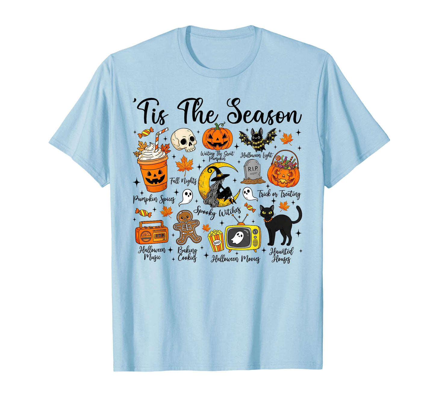 Tis The Season Halloween Pumpkin Spice Spooky Witch Fall T-Shirt