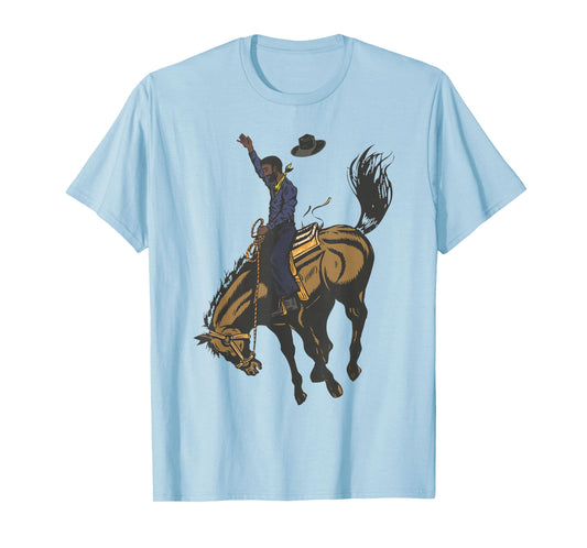 Black Cowboy Western Rodeo Melanin Black History Texas Men T-Shirt