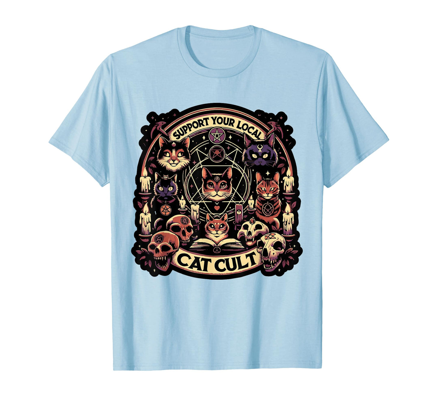 Funny Support Your Local Cat Cult Tee Shirt T-Shirt