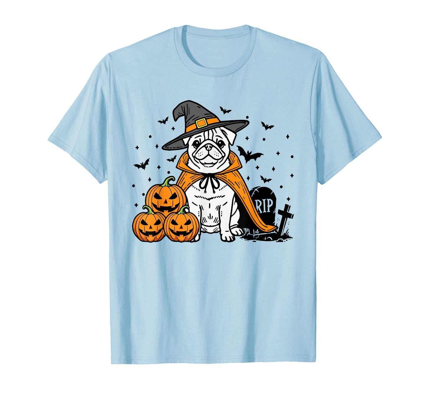 Pug Halloween Costume Spooky Ghost Pumpkin Pug Halloween T-Shirt