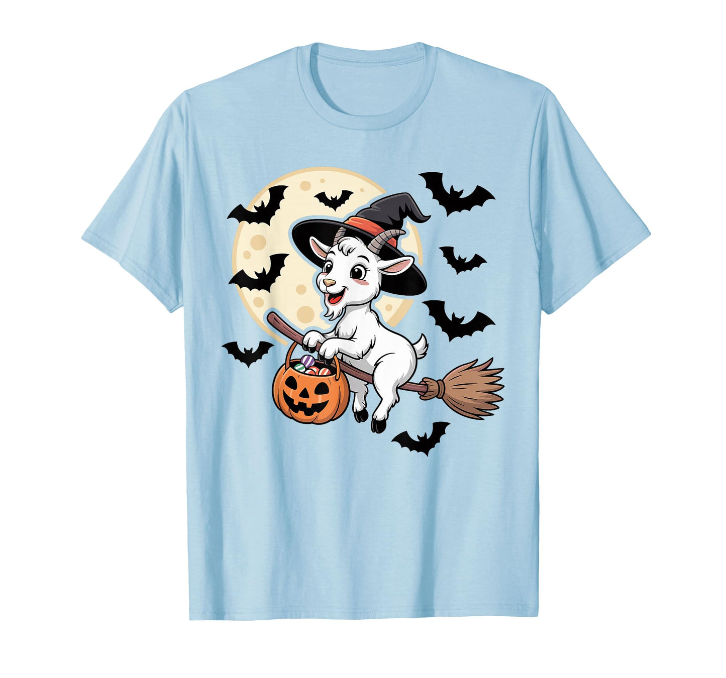 Cute Goat Halloween Funny Costume Witch Adult Men Women Kids T-Shirt