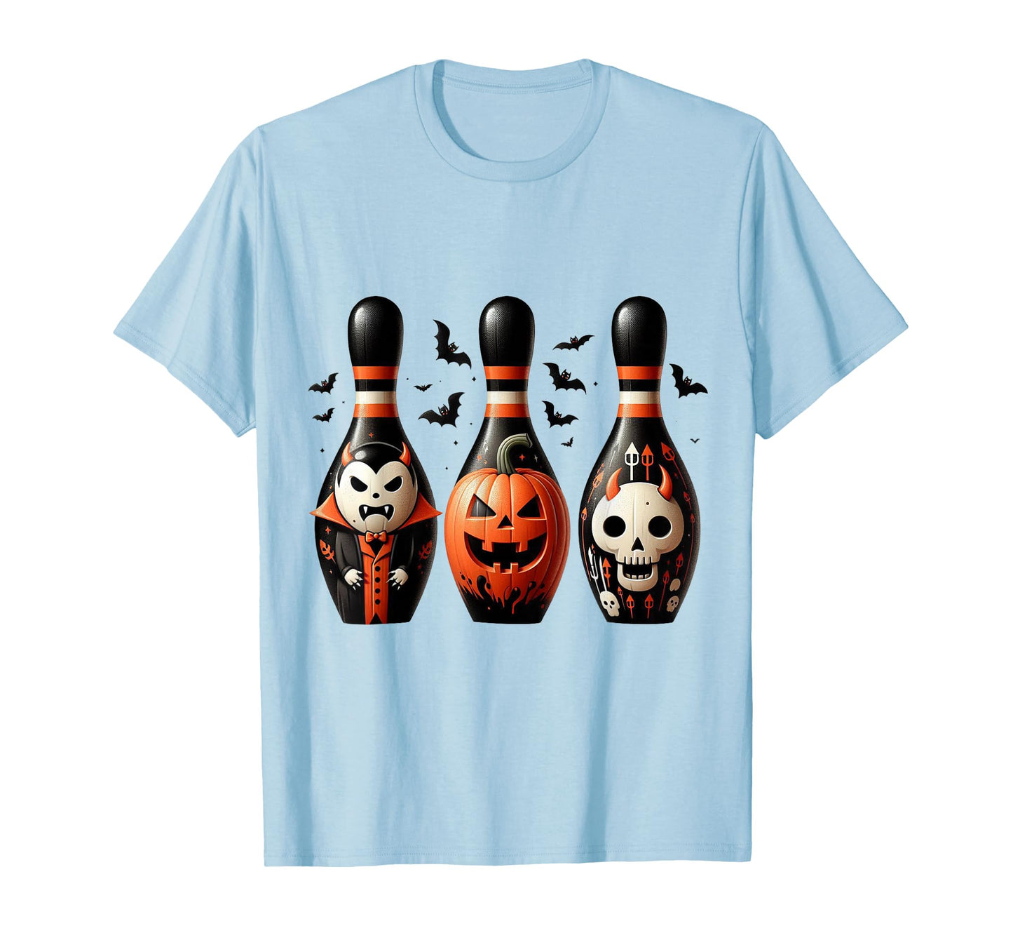 Funny Bowling Pins Halloween Spooky Costume T-Shirt