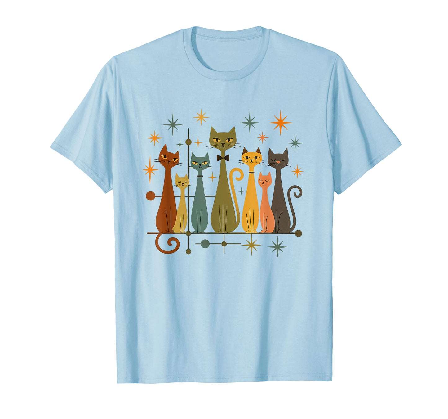 Mid-Century Modern Look Atomic Age 50s 60s Cat Shirt T-Shirt