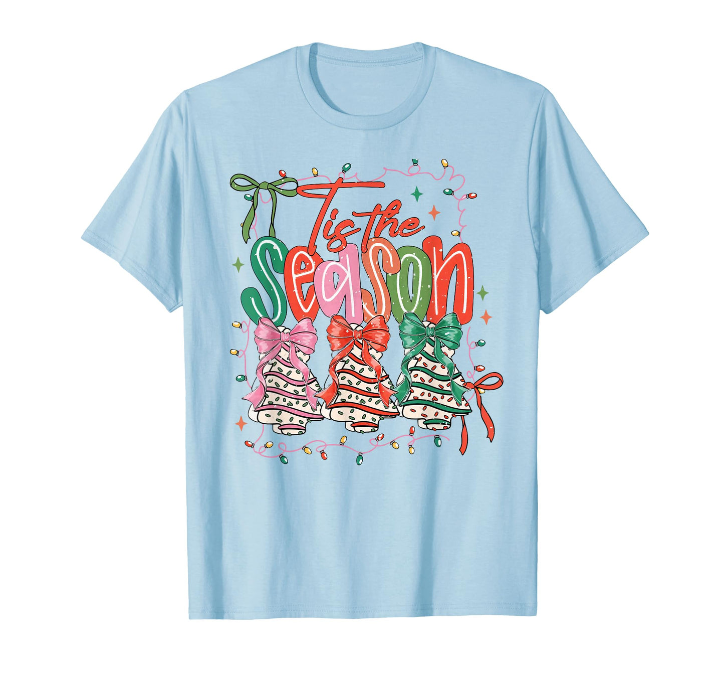 Tis The Season Christmas Tree Cake Cute Preppy Xmas Holiday T-Shirt