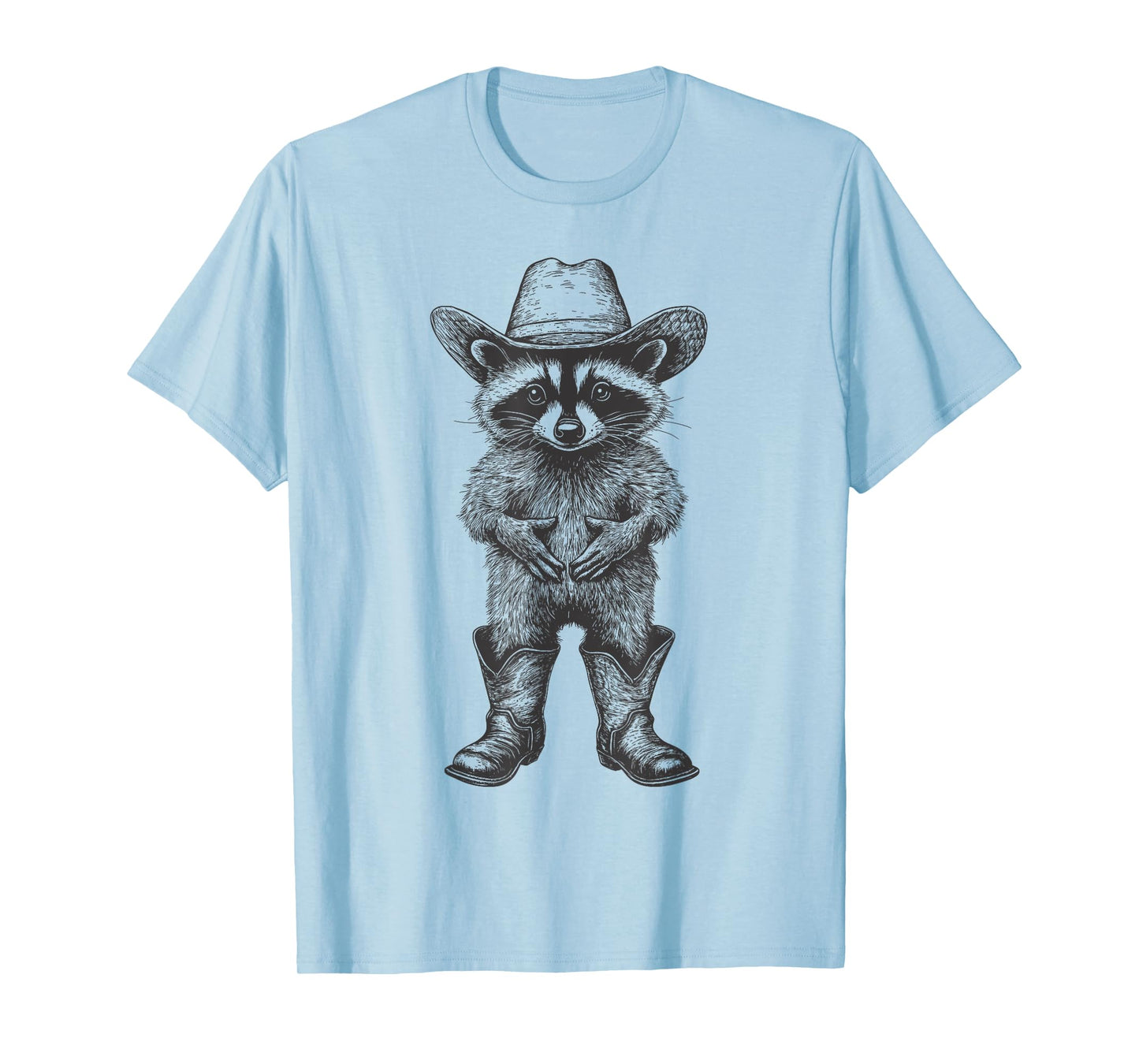 Raccoon Cowboy Hat Funny Western Cute Raccoon Lover Vintage T-Shirt