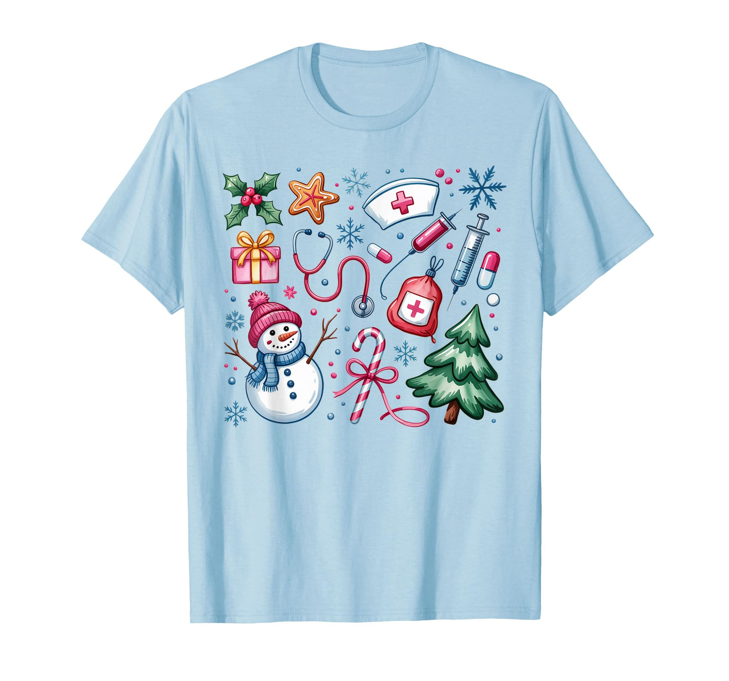Nurse Christmas Men Women Kids Nursing Crew Cute Xmas Nurse T-Shirt