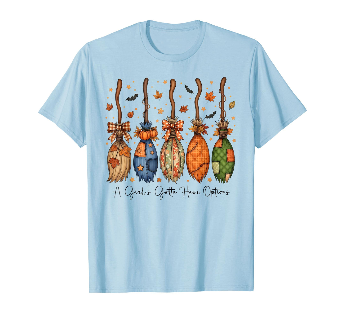 Funny Halloween A Girl's Gotta Have Options Witch Broom Kids T-Shirt