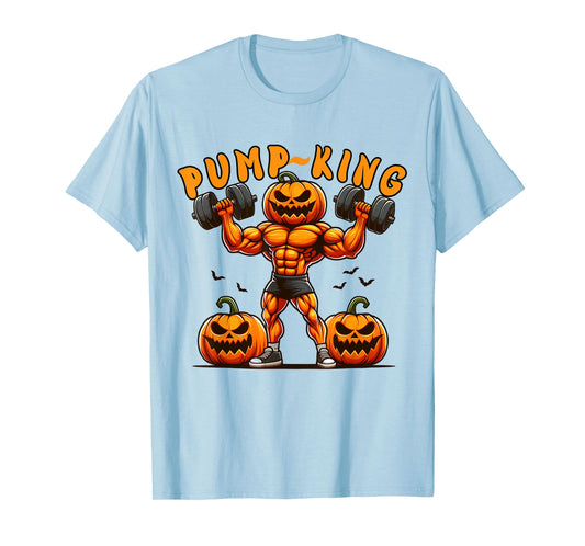 Funny Pump King Halloween Workout Lifting Pumpkin Gym Spooky T-Shirt