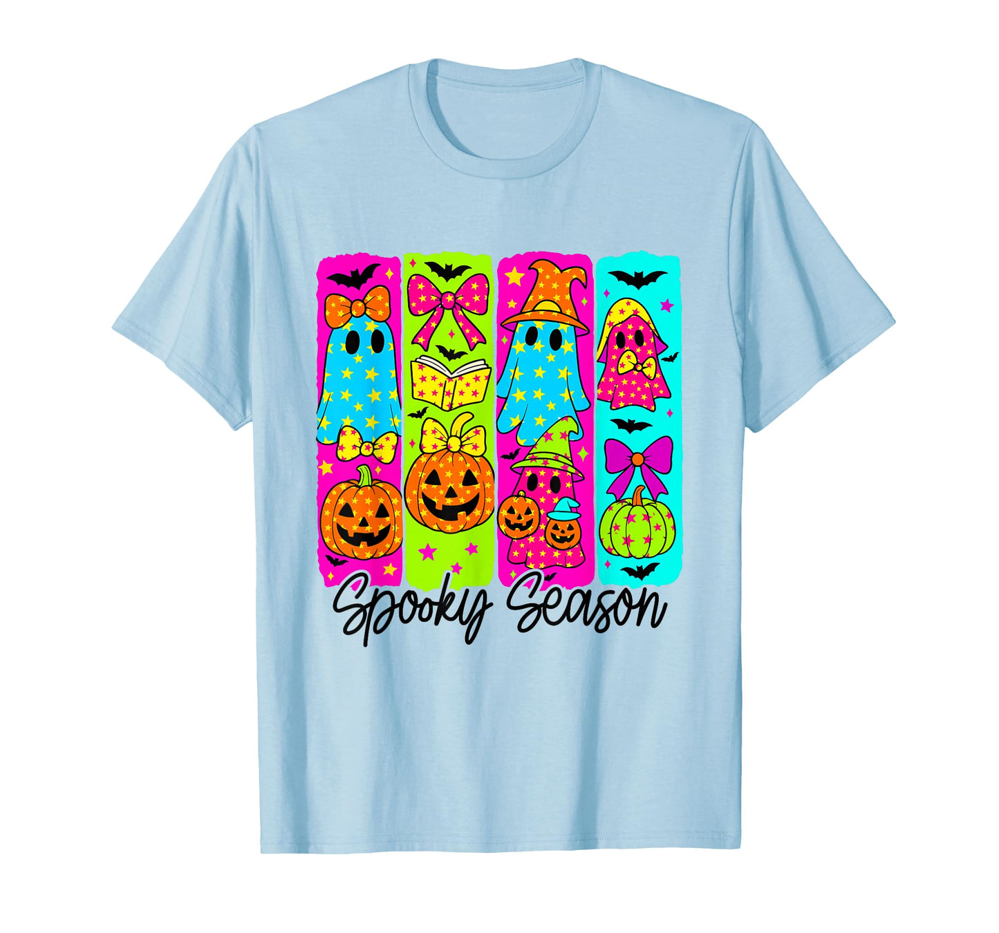 Coquette Bow Ghost Halloween Spooky Season Boo Ghost Pumpkin T-Shirt