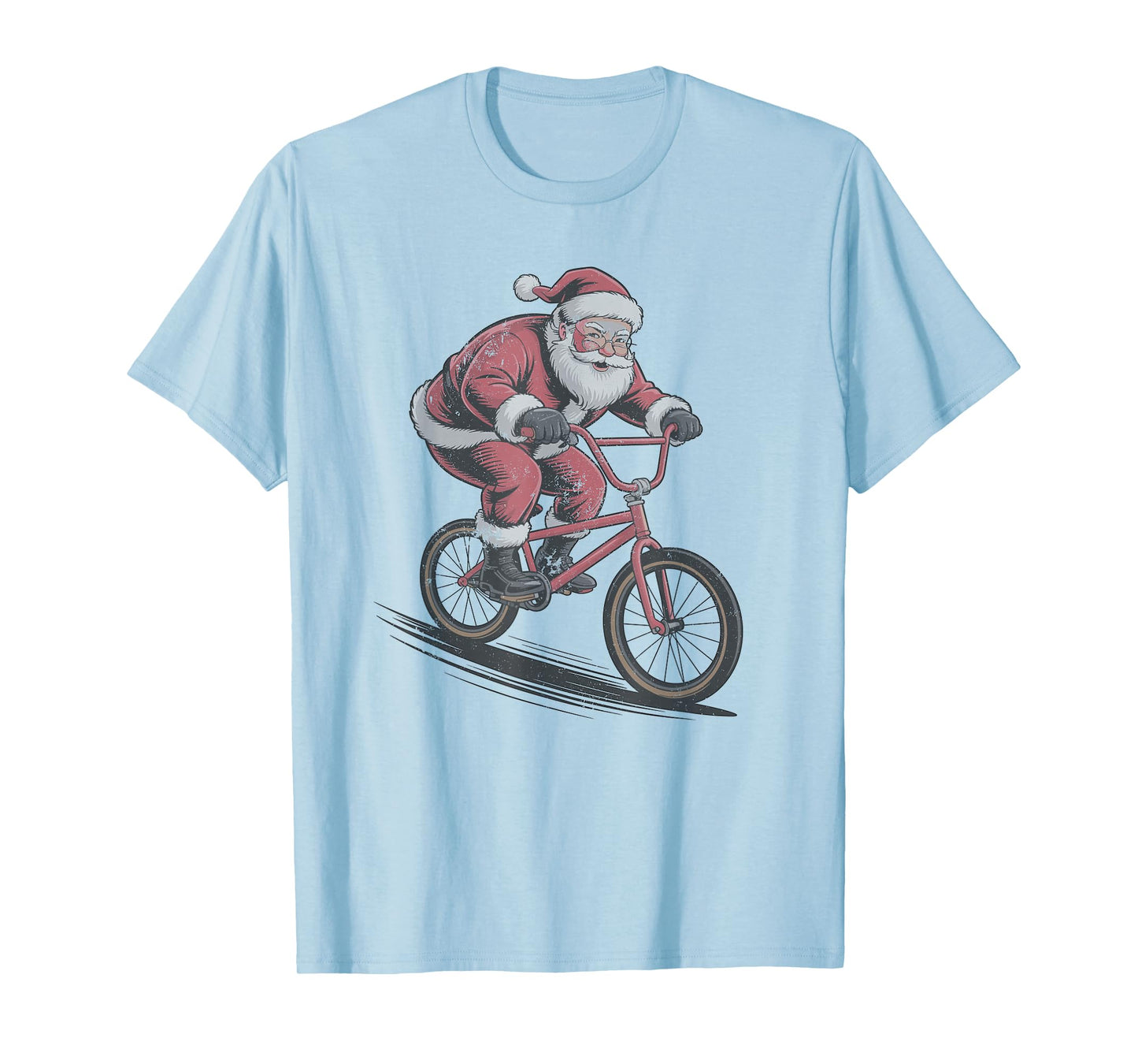 Santa Riding BMX Retro Christmas Holiday Sports Vintage 90s T-Shirt