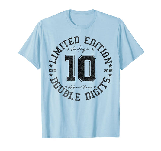 Official Double Digits 10 Year Old Gifts 10th Birthday 2015 T-Shirt