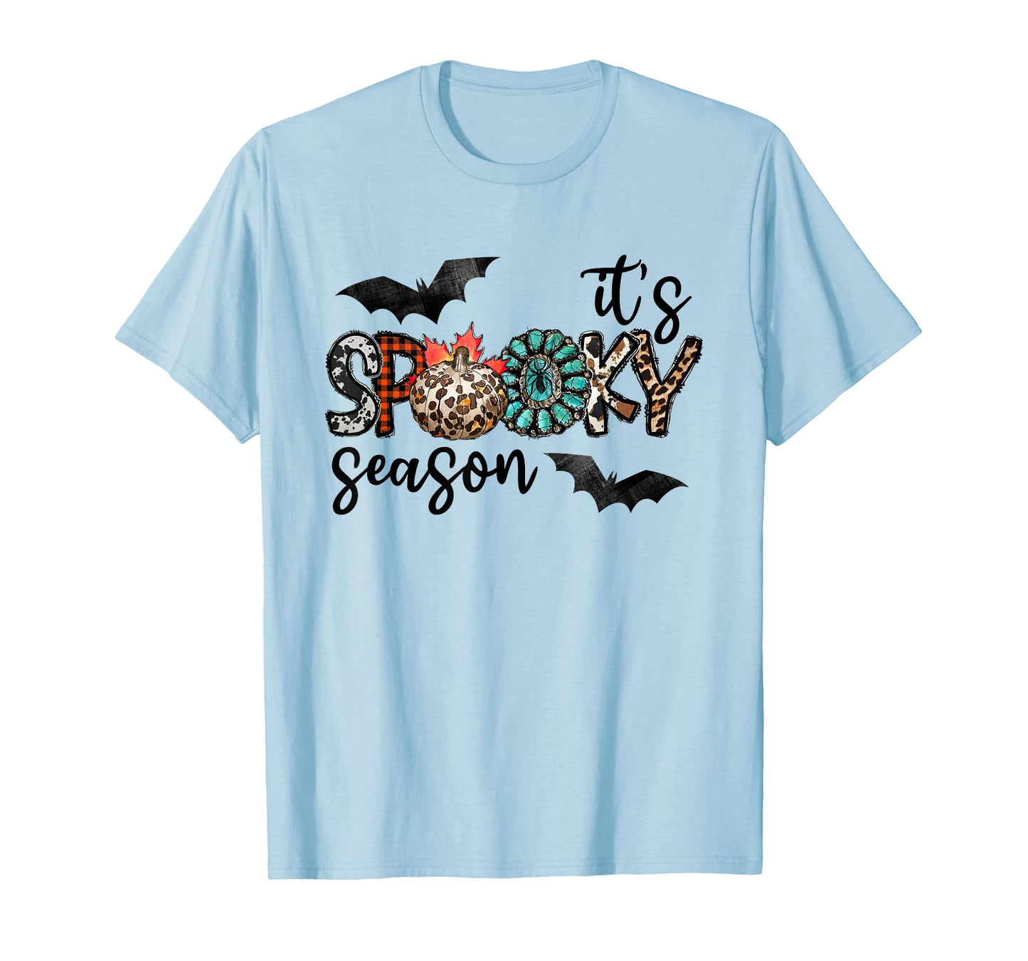 It's Spooky Season Pumpkin Leopard T-Shirt