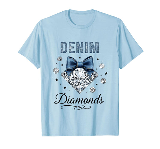 Denim and Diamonds Western Graphic Tee for Girls Women T-Shirt