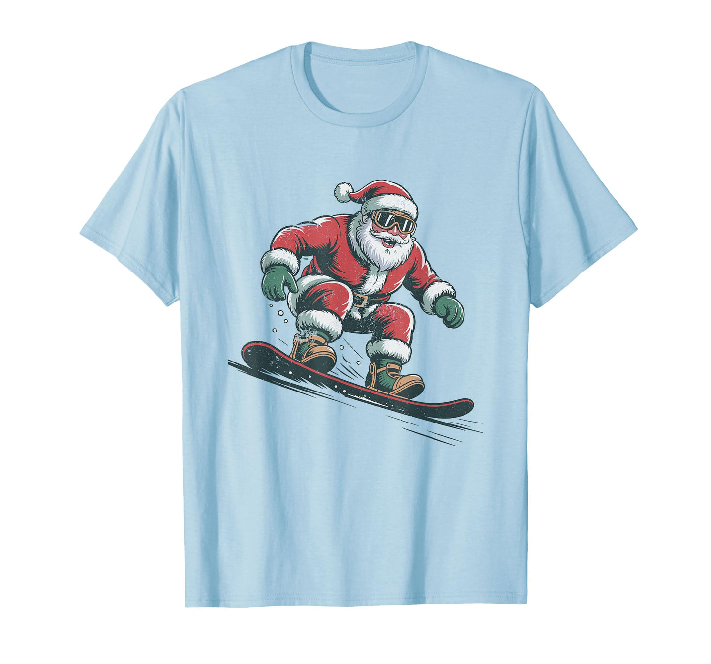 Santa Snowboarding Christmas Holiday Retro Vintage 90s T-Shirt