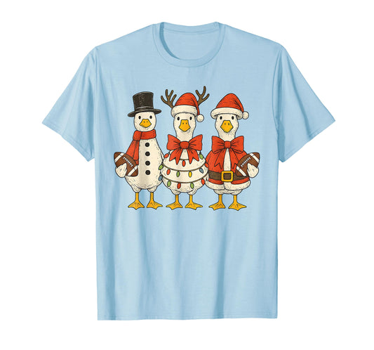 Vintage Christmas Football Goose Merry Christmas Football T-Shirt