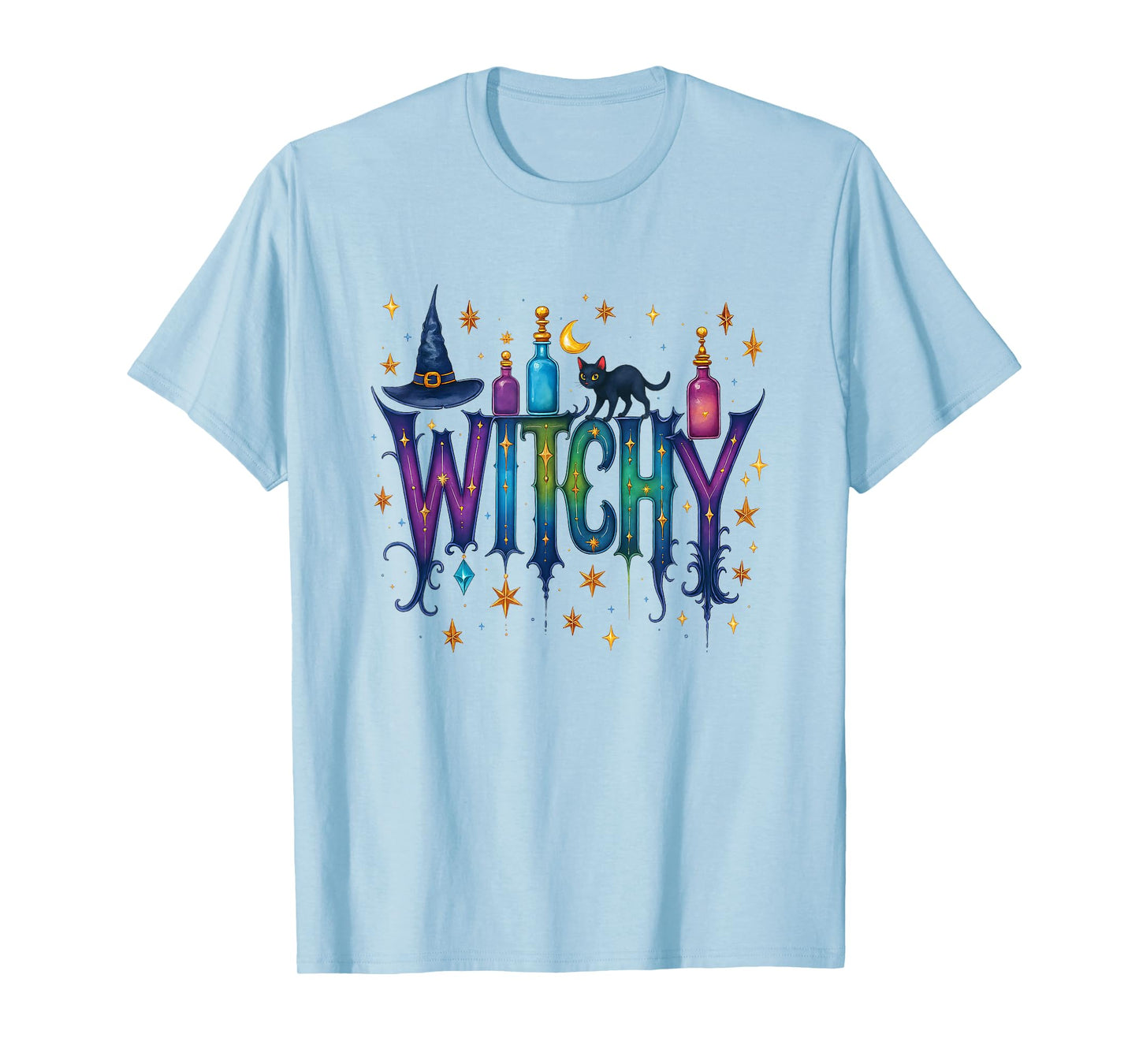 Whimsical Witchy Halloween Witchy Vibes Vintage Women T-Shirt