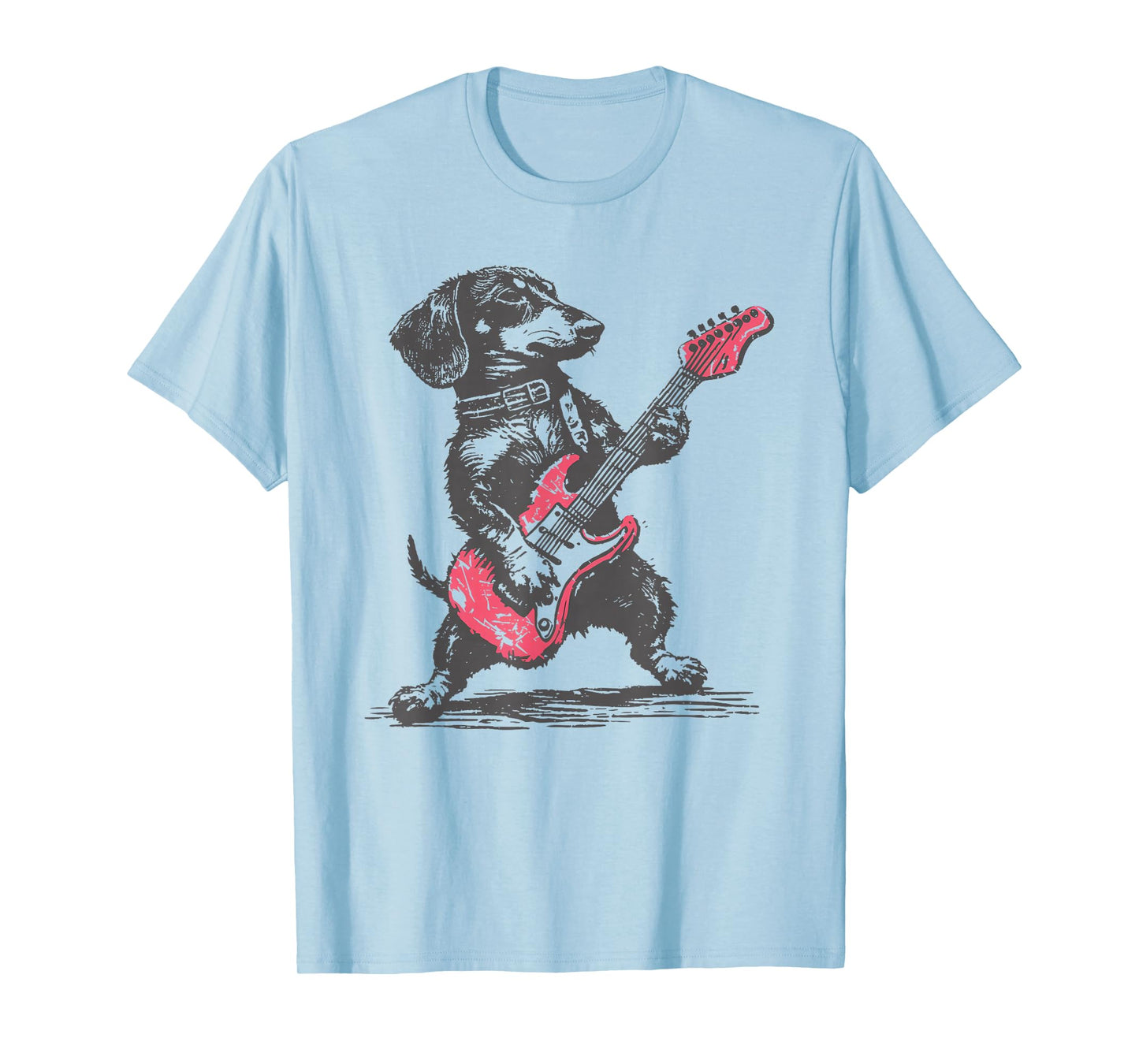 vintage dachshund weenie playing guitar T-Shirt