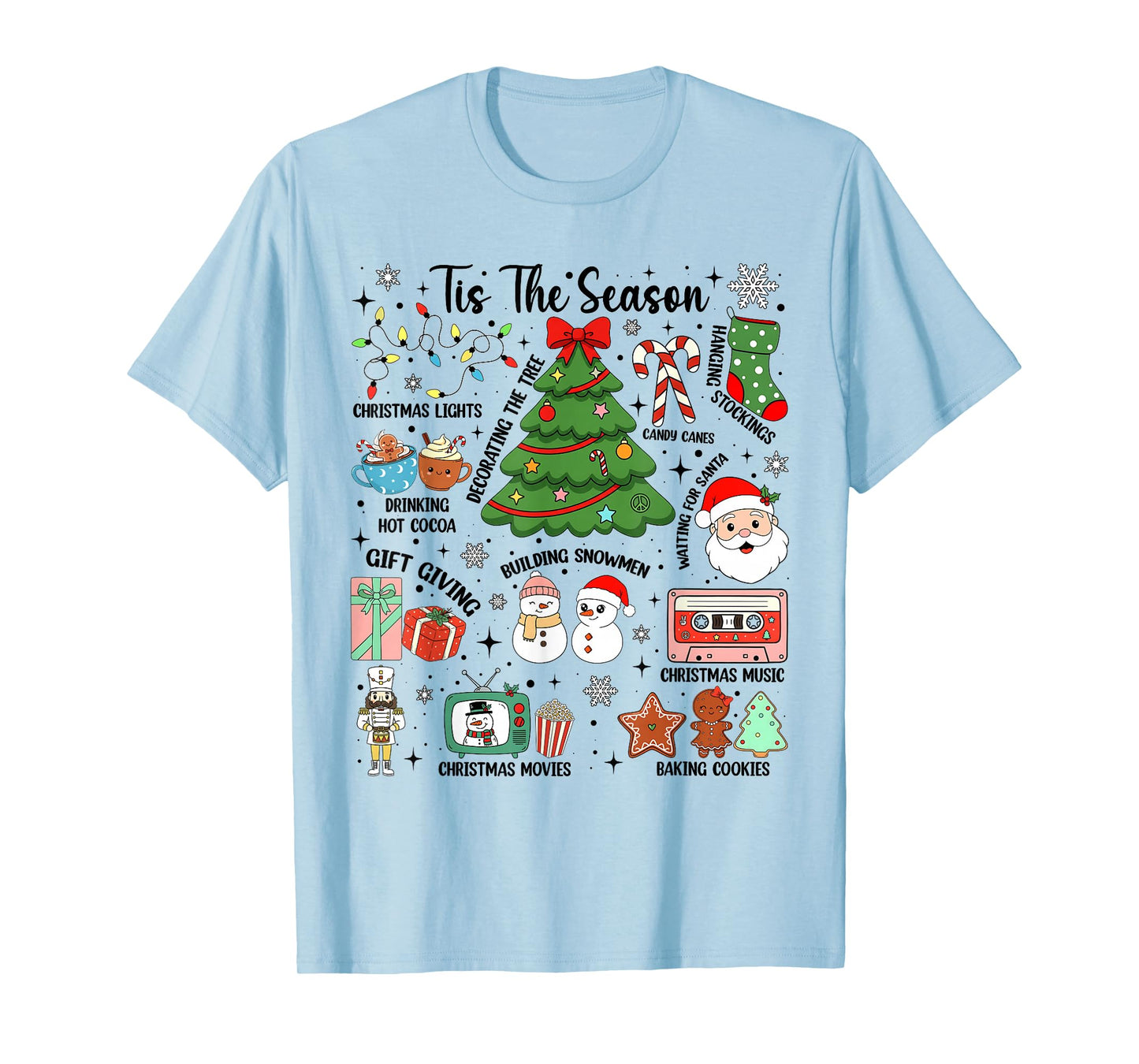Tis The Season Cute Christmas Holiday Matching Family Pajama T-Shirt