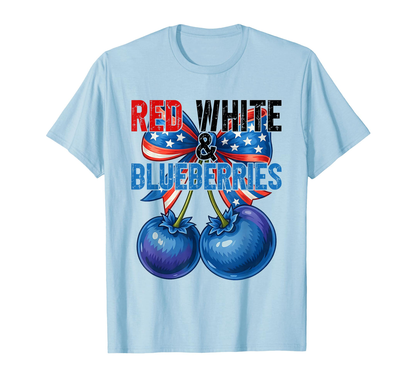 Red White Blueberries Funny Patriotic Retro USA Humor T-Shirt