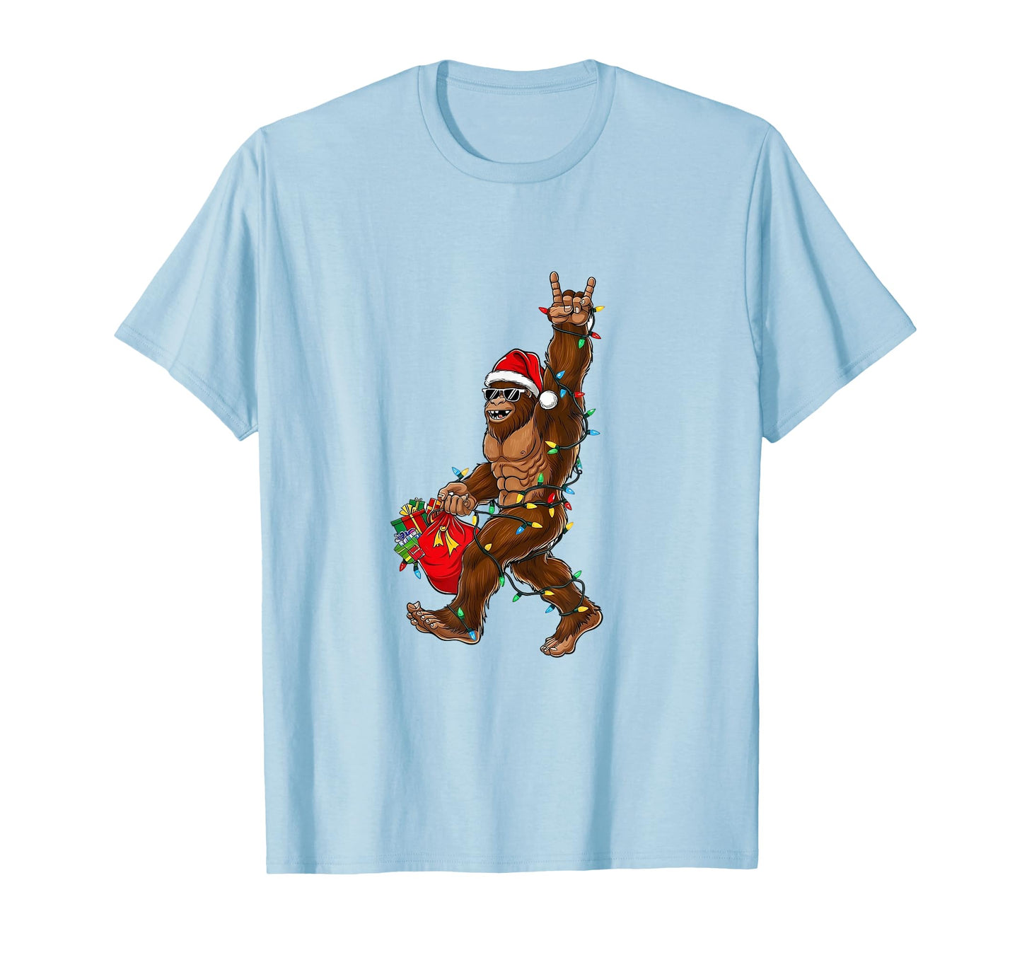 Funny Christmas Bigfoot Holiday Cryptid Design T-Shirt