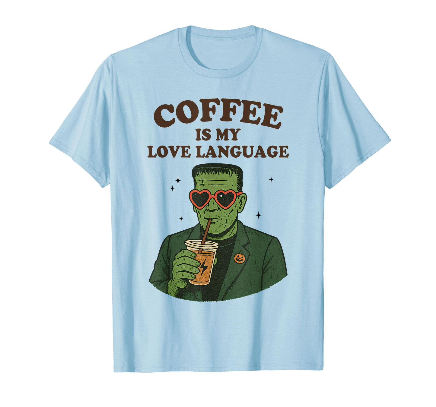 Coffee is My Love Language Frankenstein Vintage Halloween T-Shirt