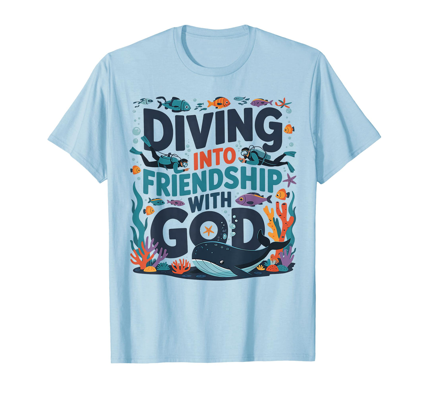 Diving Into Friendship With God Beach Scuba VBS 2025 T-Shirt