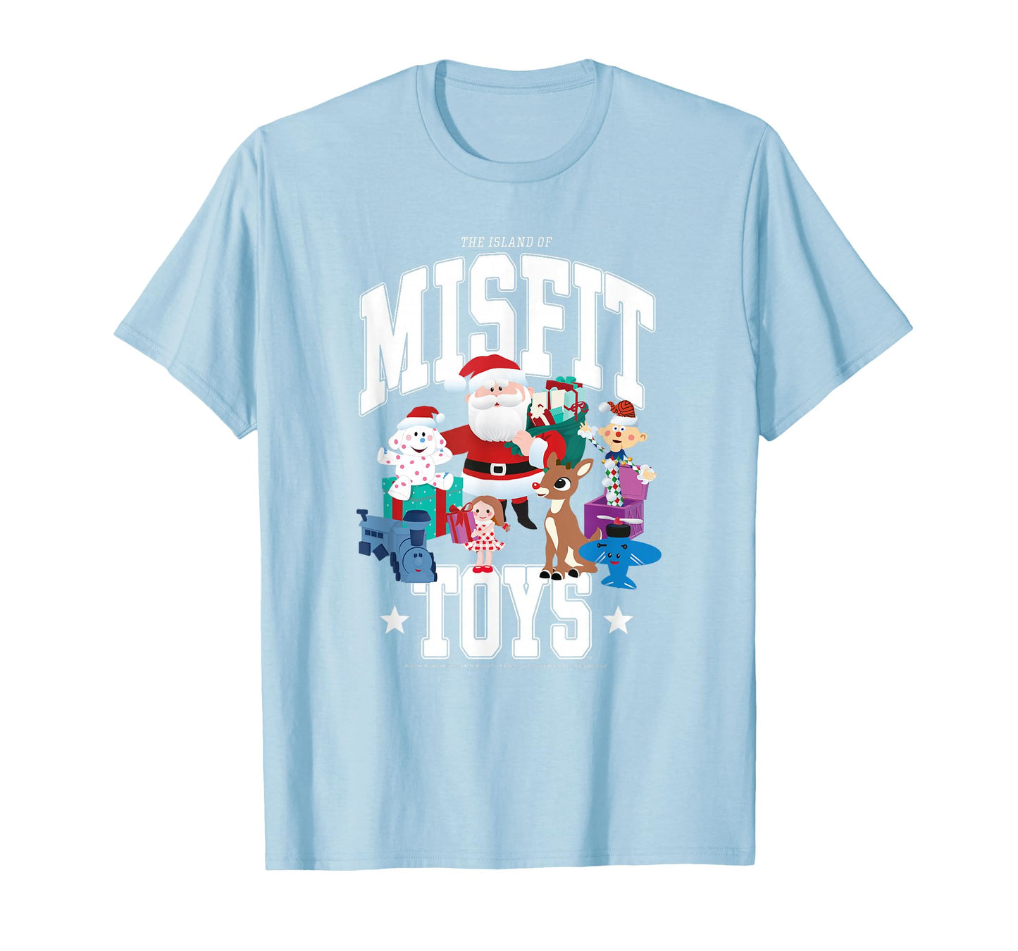 Rudolph Island of Misfit Toys Varsity Style Retro Christmas T-Shirt