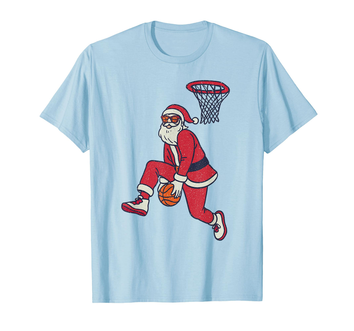 Santa Claus Playing Basketball Xmas Holiday Christmas T-Shirt