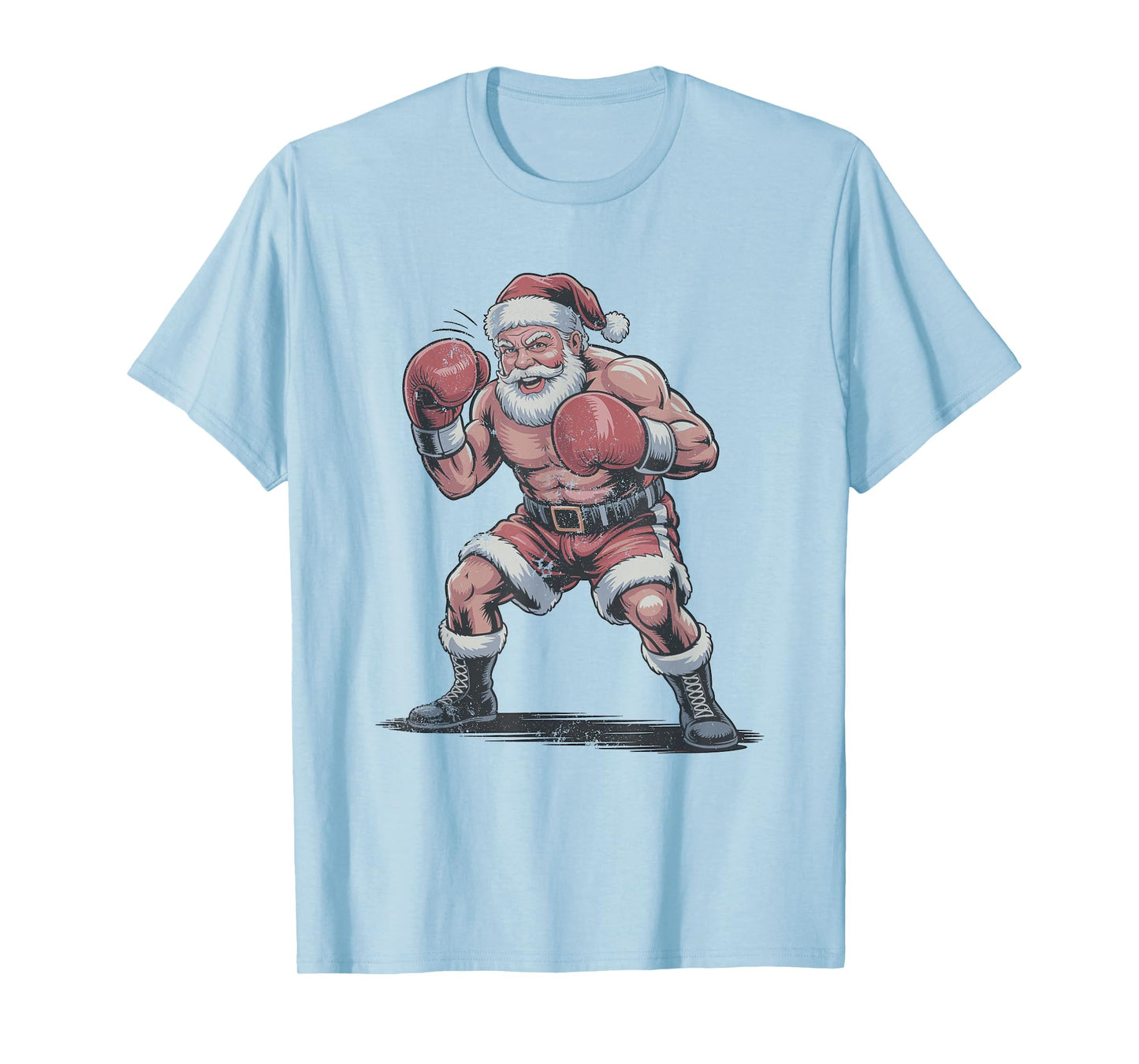 Santa Boxing Retro Vintage 90s Christmas Holiday Sports T-Shirt
