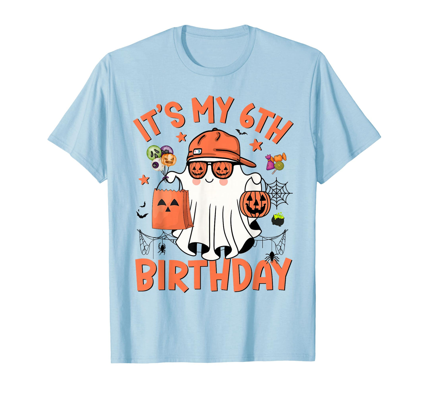 It's My 6th Birthday Funny Halloween Ghost Boo 6th Bday Boy T-Shirt